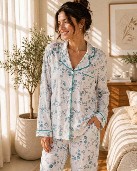 Aqua Bloom Pajama Set
