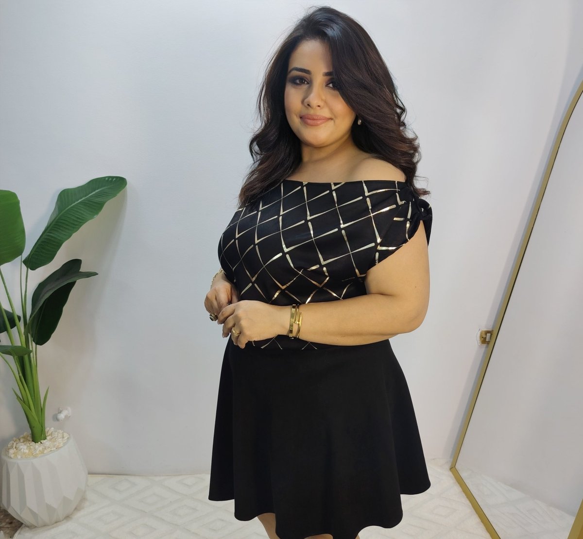 Black Rozaline Flared Skirt