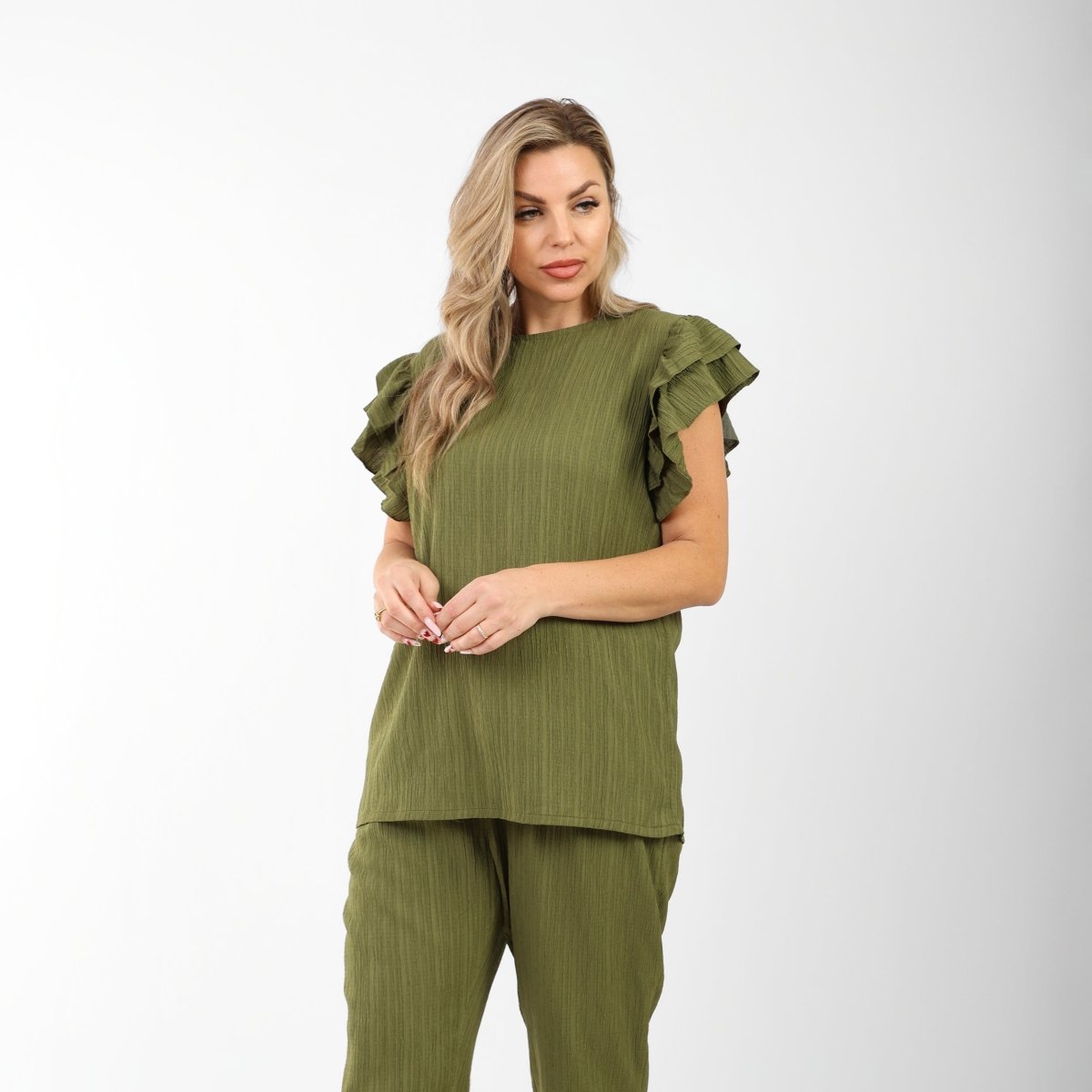 Frisca Ruffle Sleeve Summer Suit – 5 Colors