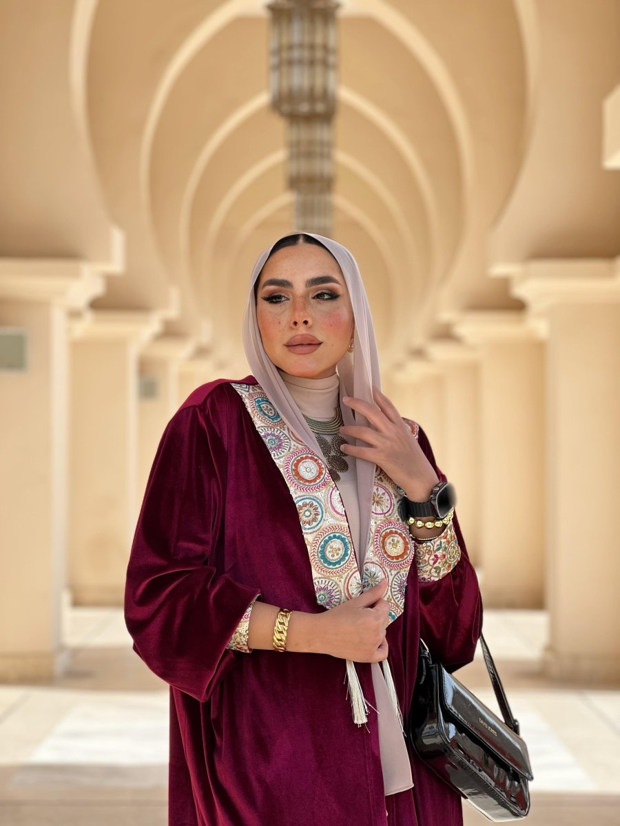 Velvet Embroidered Kimono, styled look