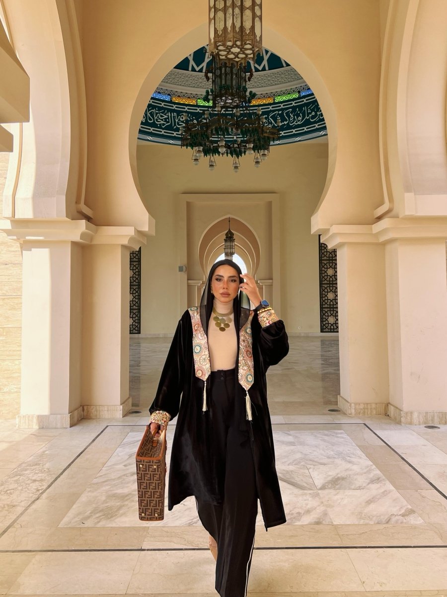 Velvet Embroidered Kimono, styled look