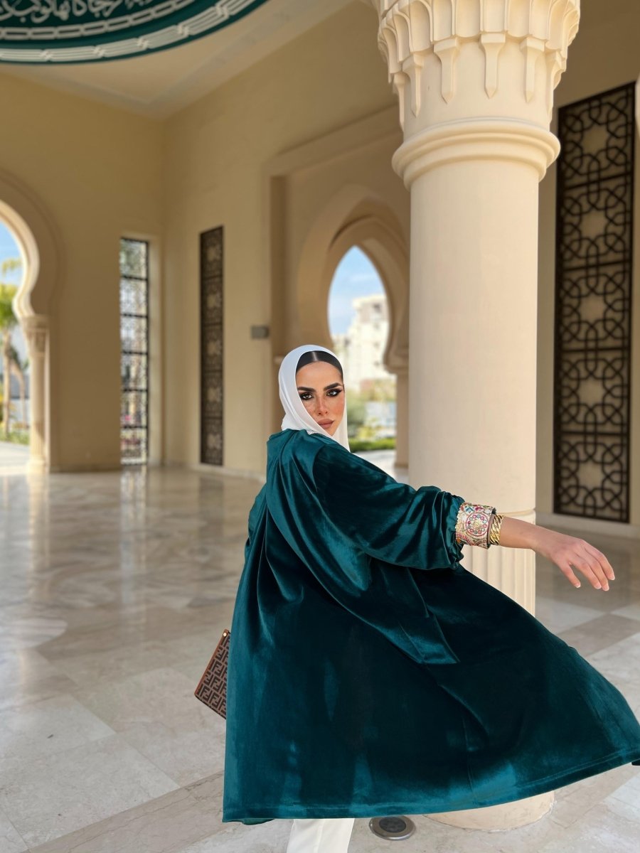 Velvet Embroidered Kimono, styled look