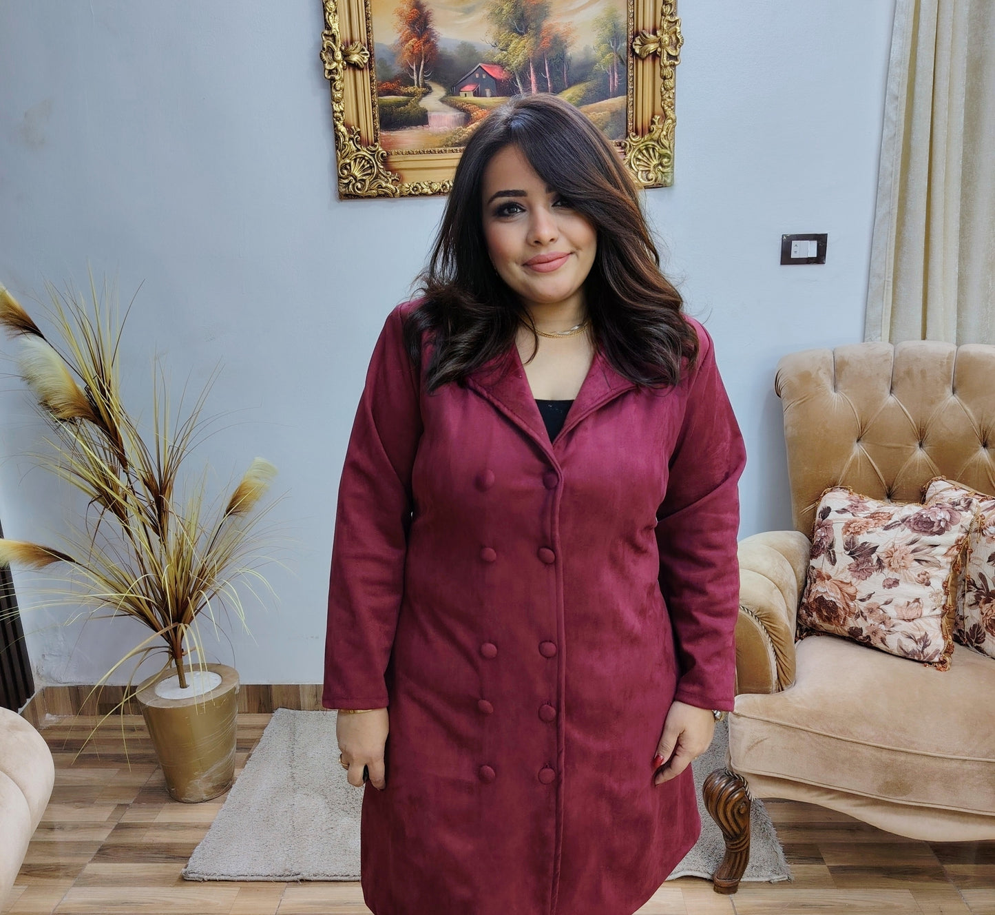 Burgundy Shamoa Winter Coat