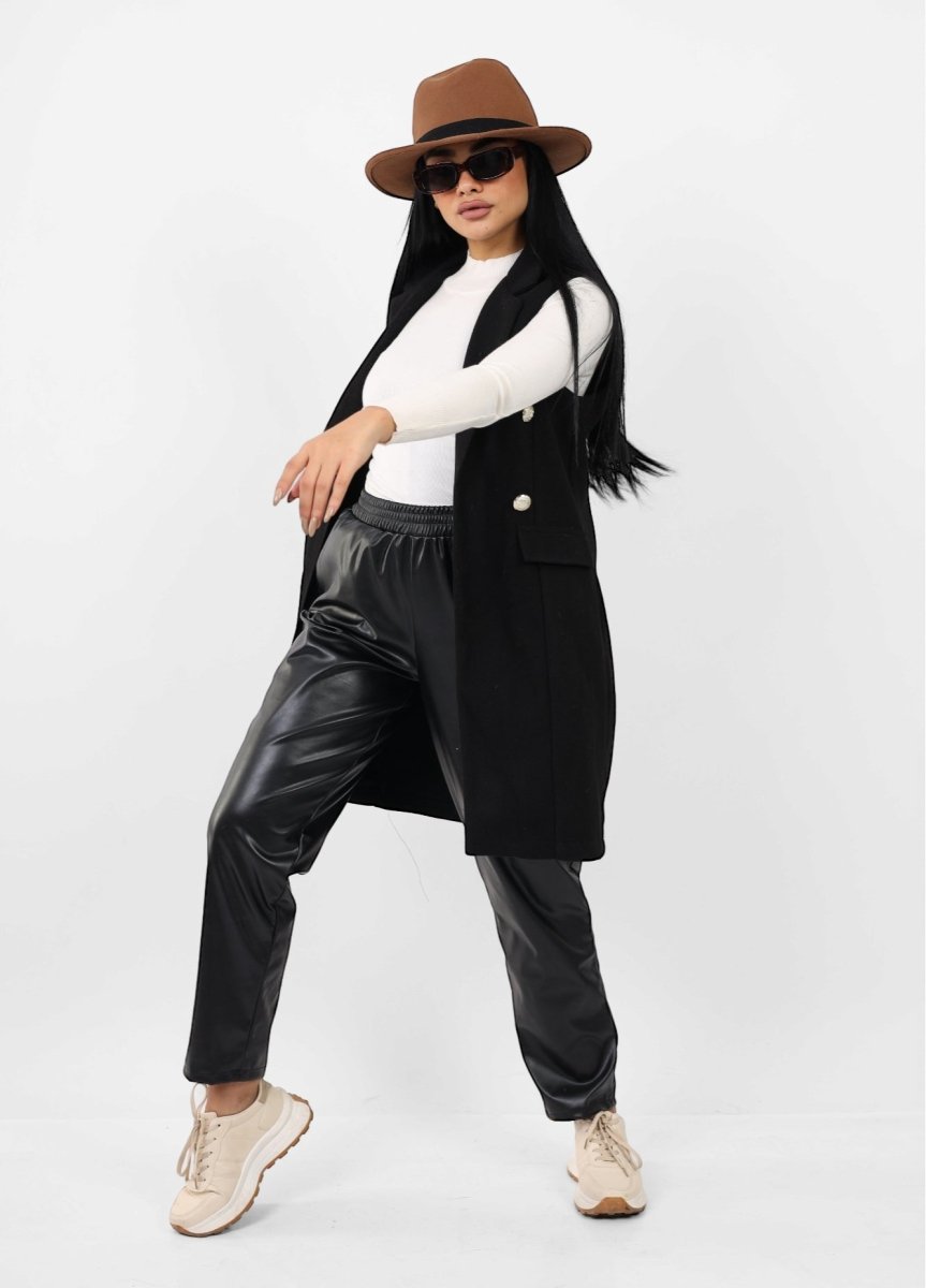 Chic Wool Vest Coat, side view
