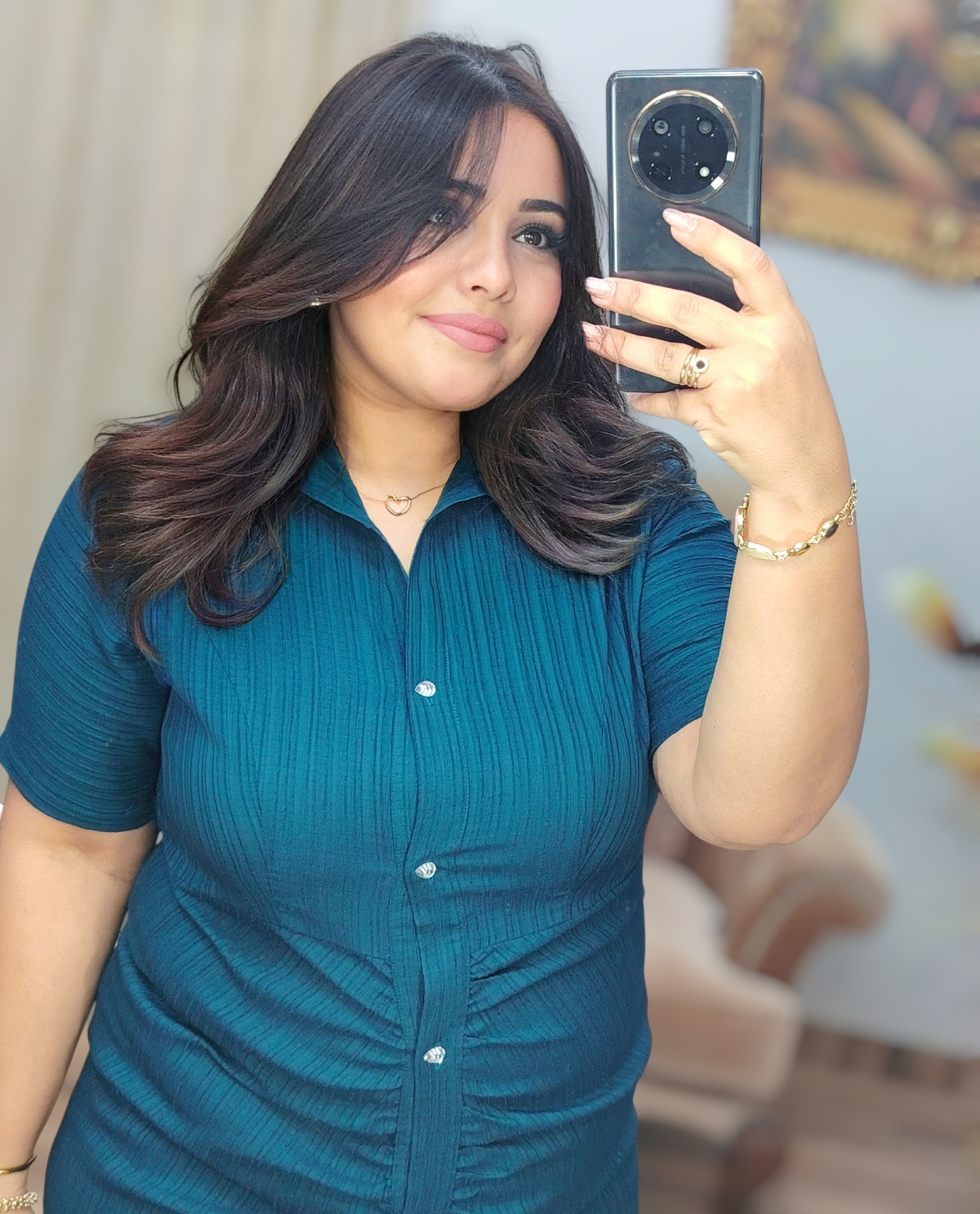 Soft Crepe Buttoned Midi Dress