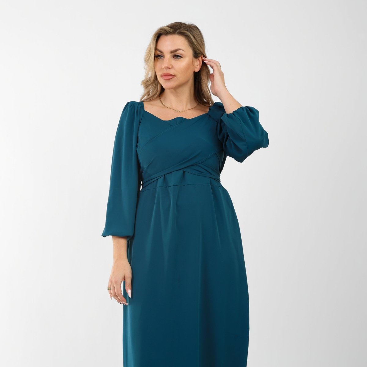 Teal Long Dress – Soft Stretch SPH Fabric