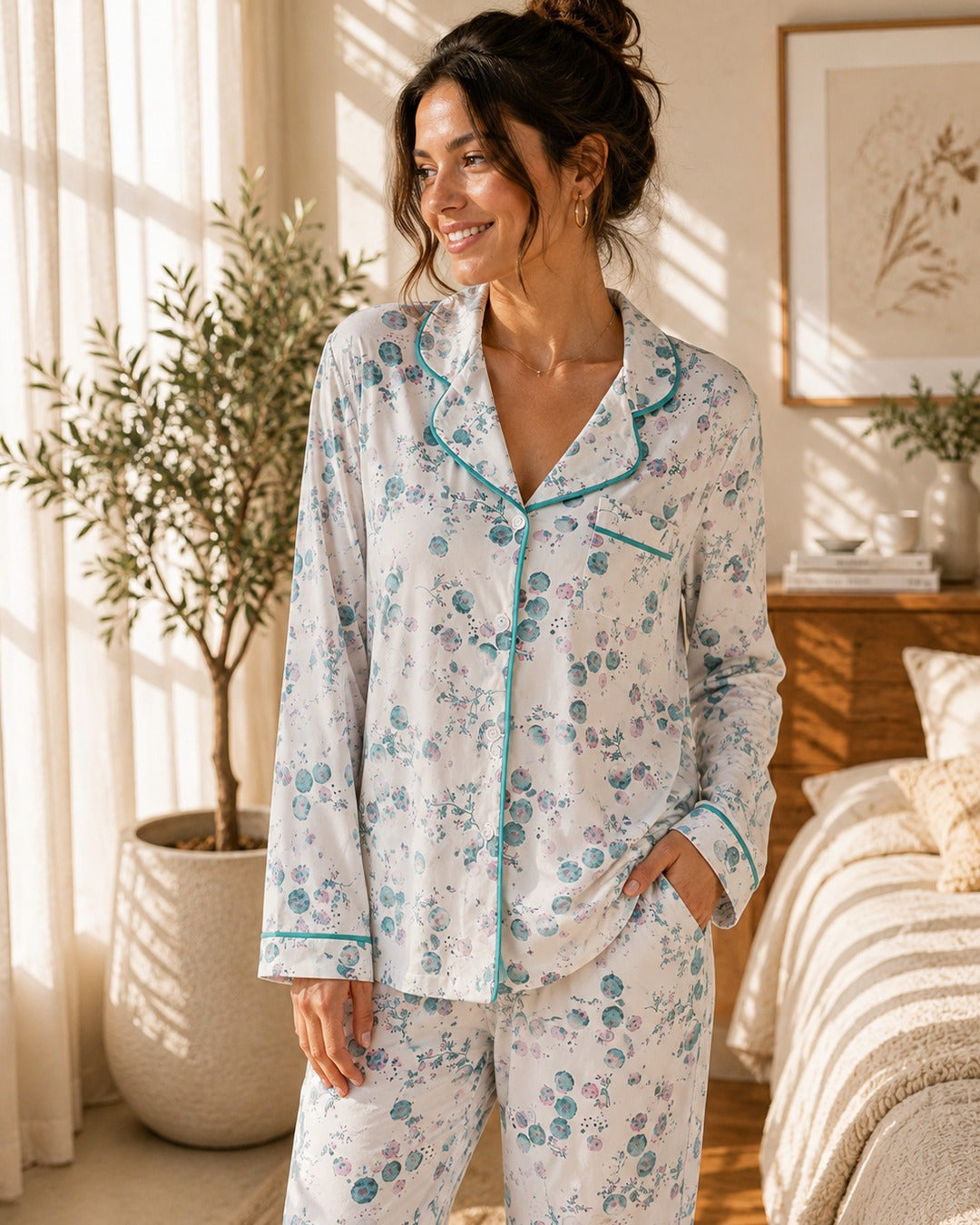 Aqua Bloom Pajama Set