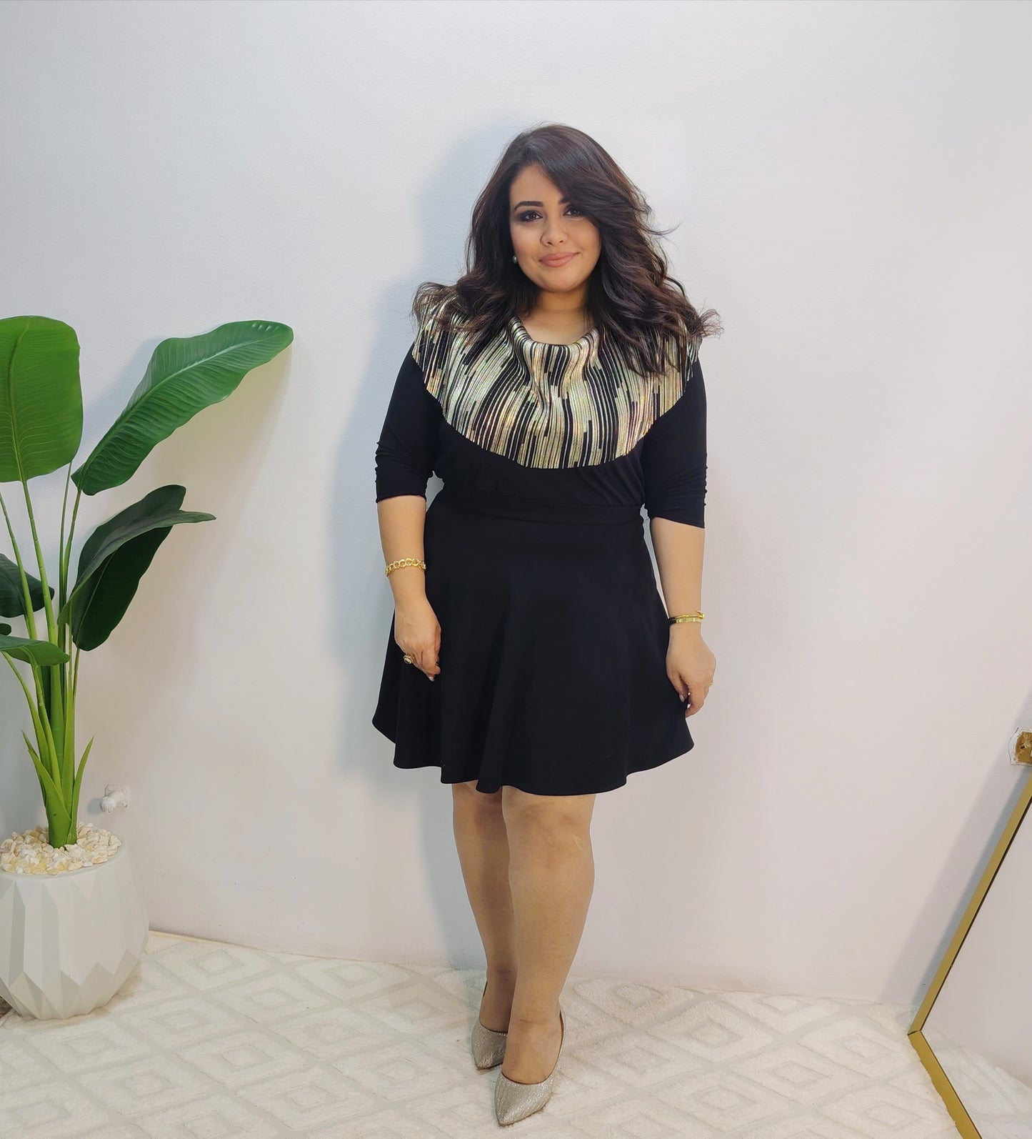 Black Rozaline Flared Skirt