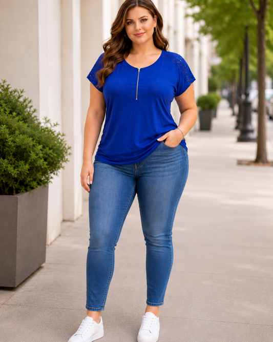 Blue cotton blouse