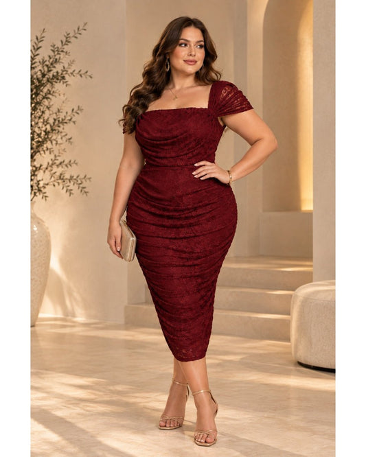 Burgundy Romance Lace Dress