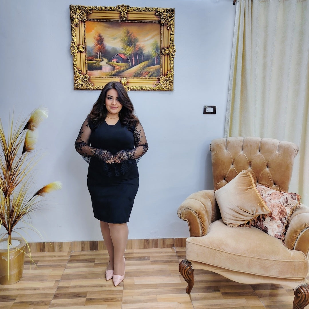 Chamois Blouse with Matching Skirt – Elegant Feminine Set