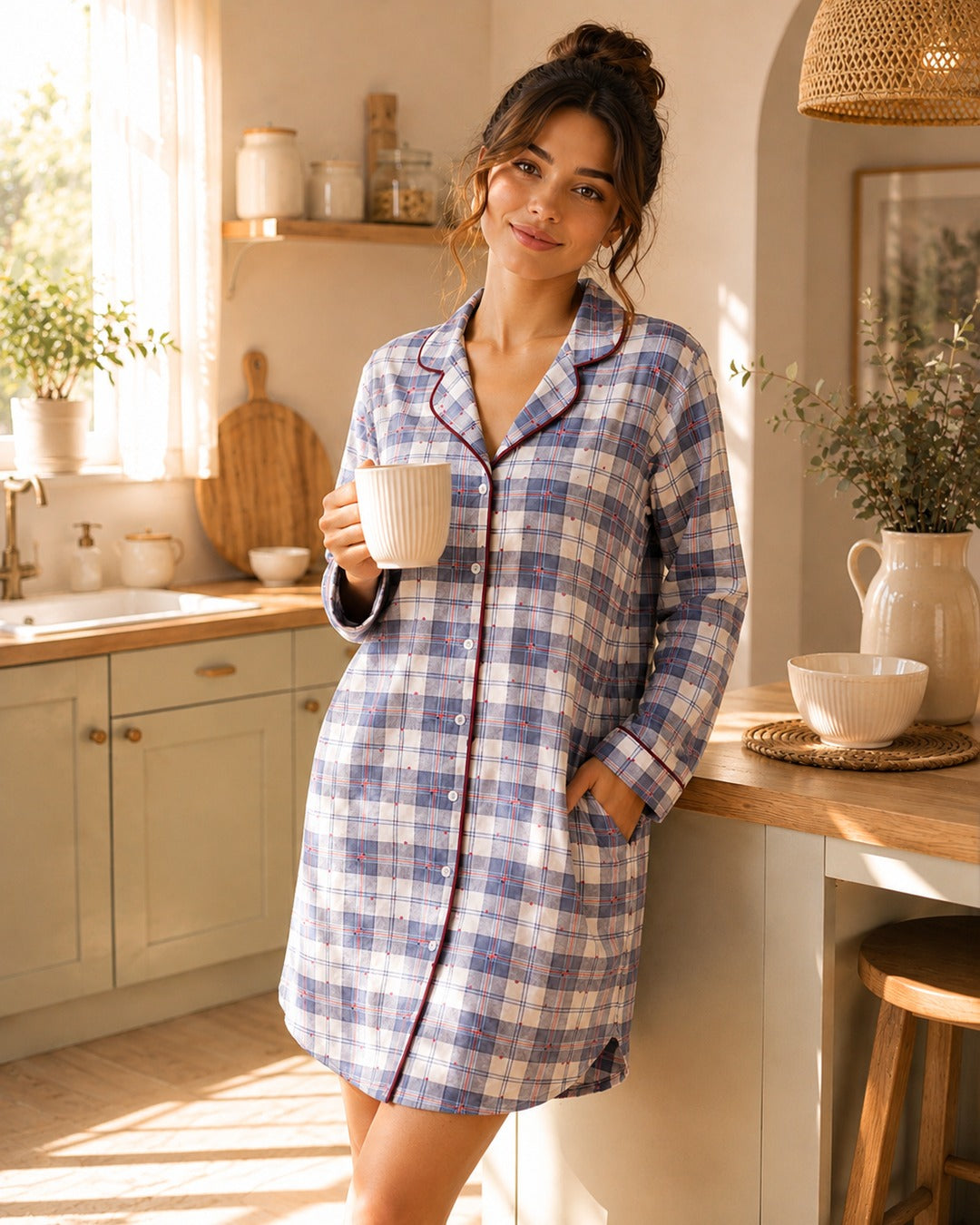 Cozy Blue Plaid morningshirt