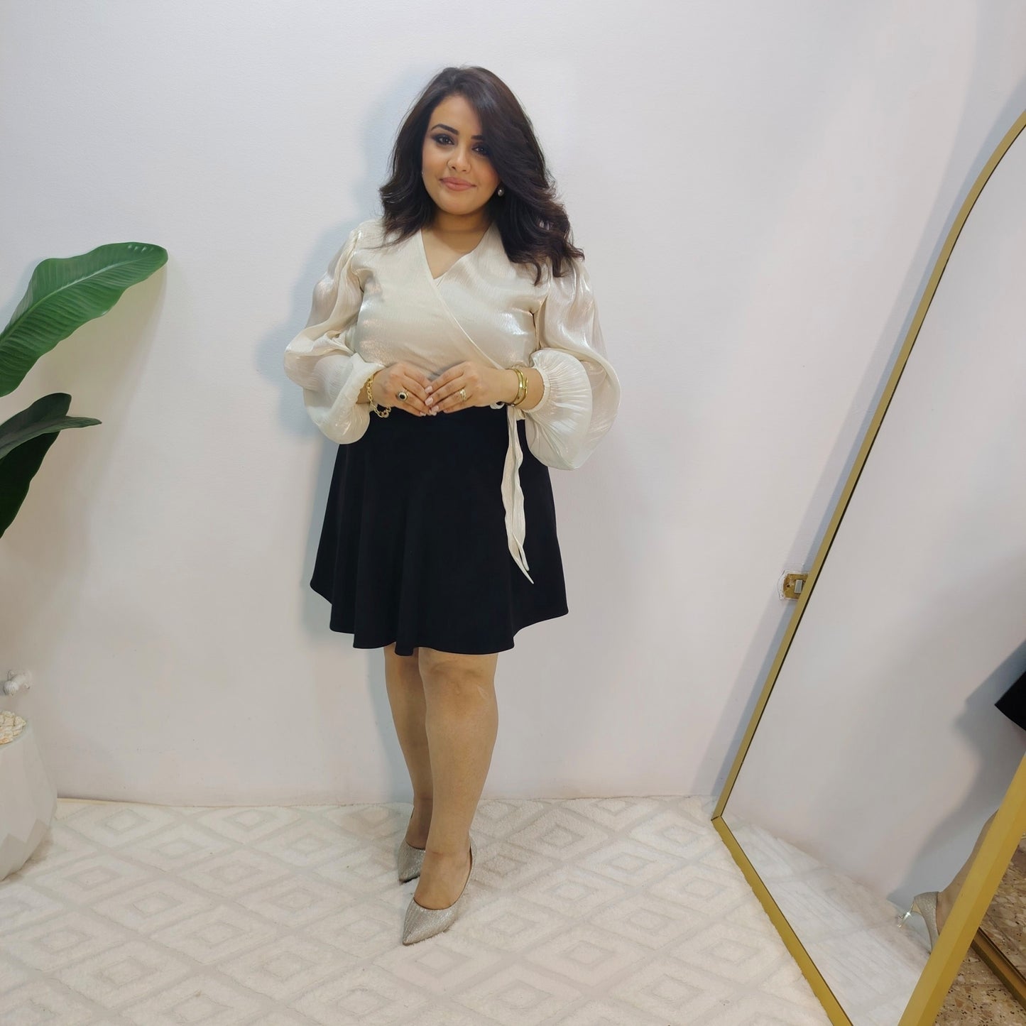 Black Rozaline Flared Skirt