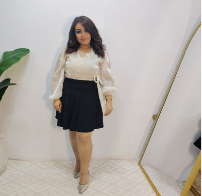 Black Rozaline Flared Skirt