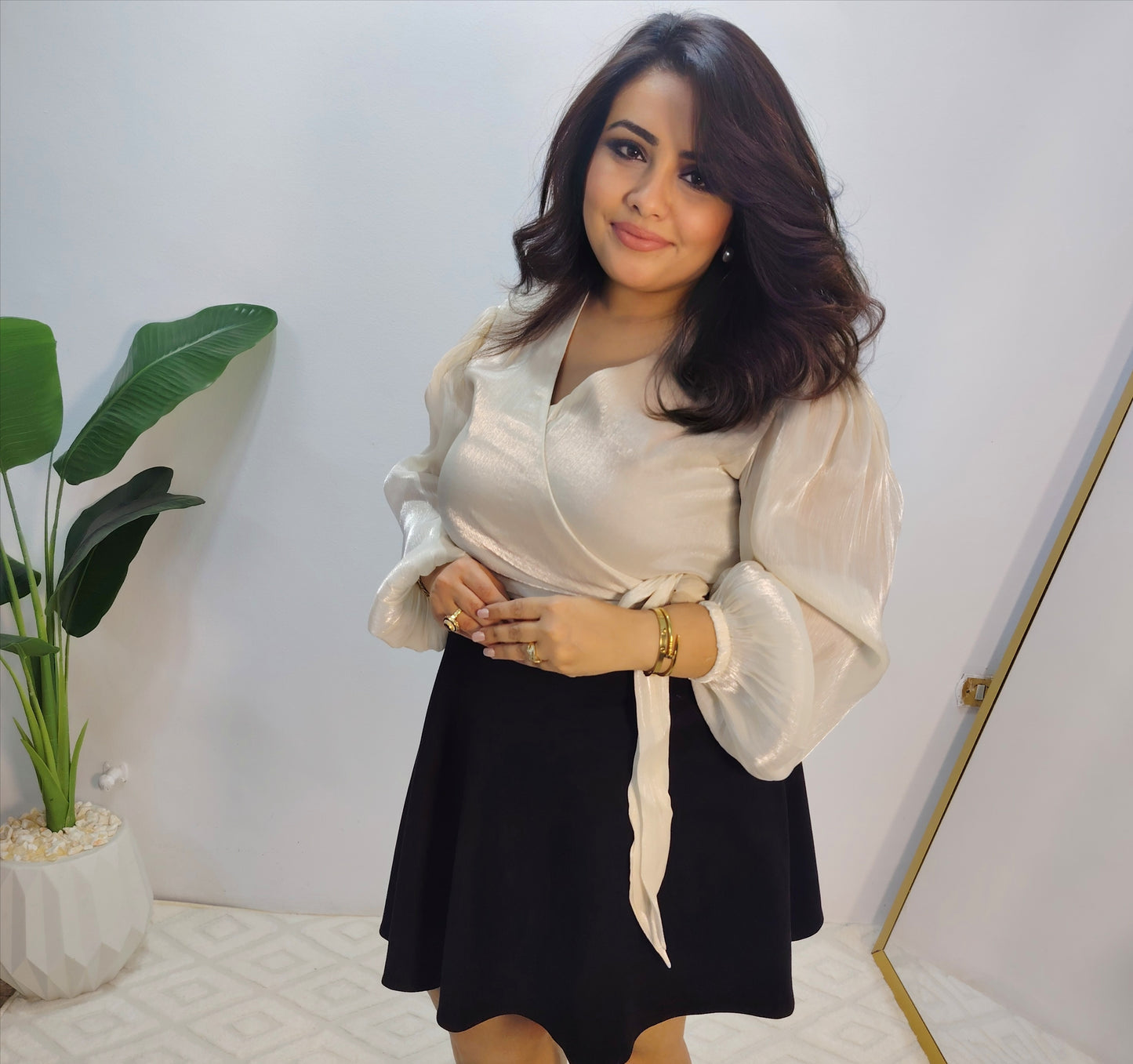 Black Rozaline Flared Skirt