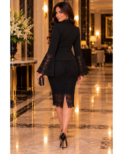 Élora Lace Two-Piece Set - Black