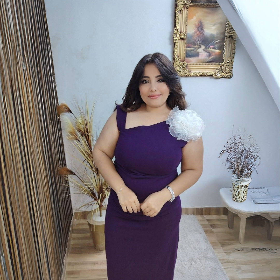 Evening Dress with White Floral