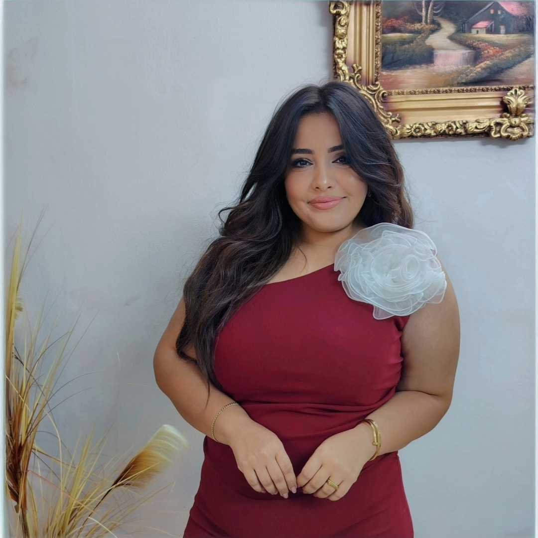 Evening Dress with White Floral