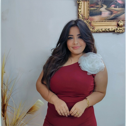 Evening Dress with White Floral