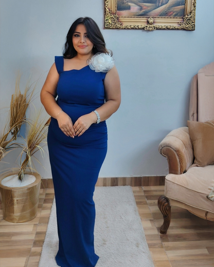 Evening Dress with White Floral