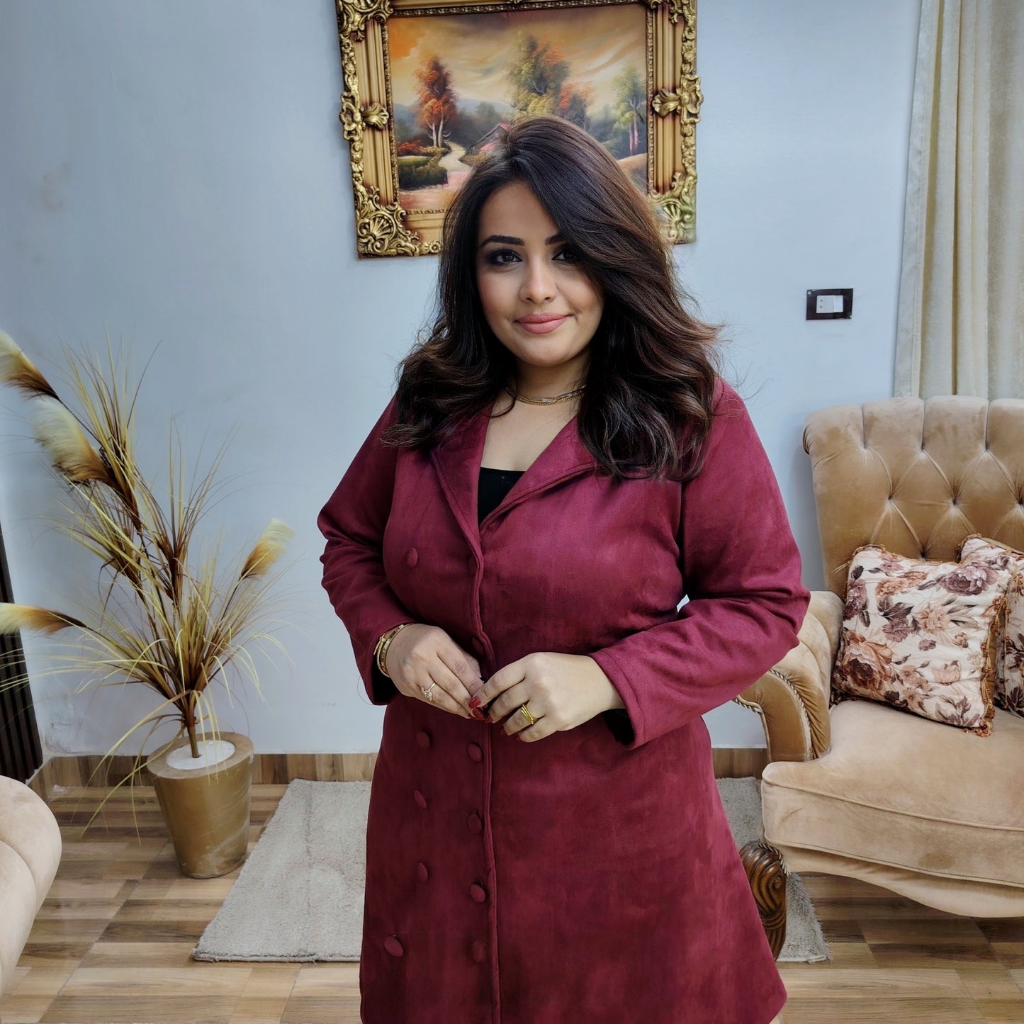 Burgundy Shamoa Winter Coat