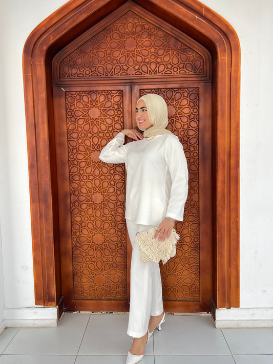 White Classic Blouse & Pants