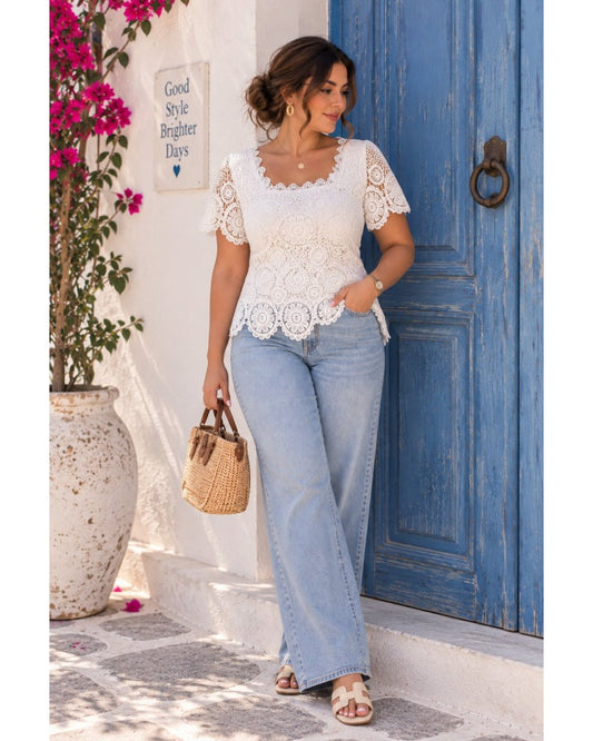 Ivory Lace Bloom Top