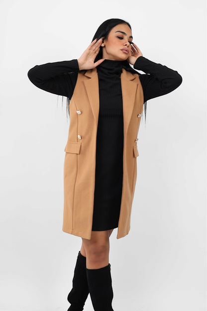 Chic Wool Vest Coat