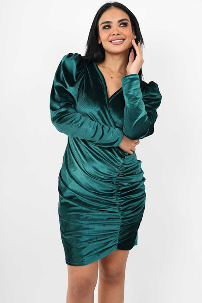 Ellegant Velvet Long Sleeves Dress