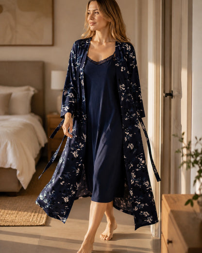 Midnight Bloom Robe Set