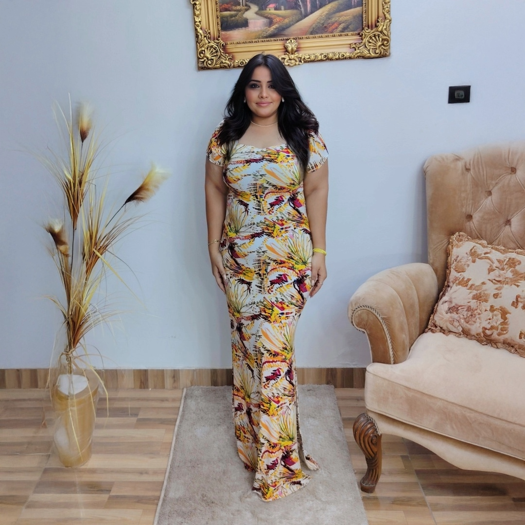 Multicolor Abstract Print Dress