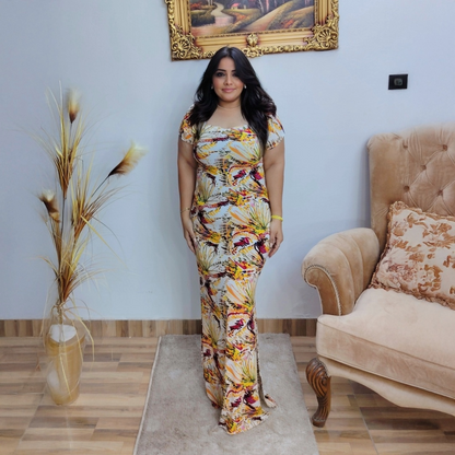 Multicolor Abstract Print Dress