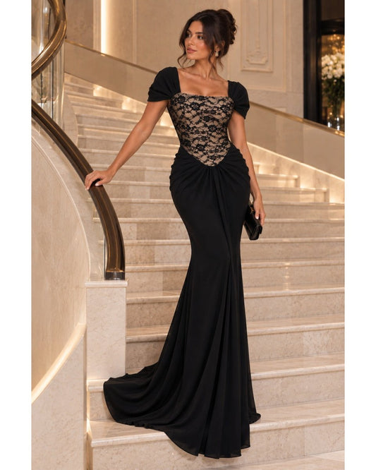 Noir Lace Corset Gown