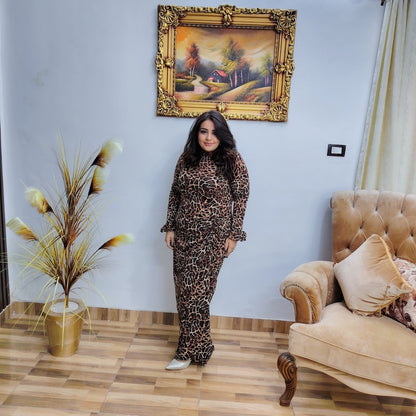 Printed Lycra Maxi Dress – Elegant Stretch Fit