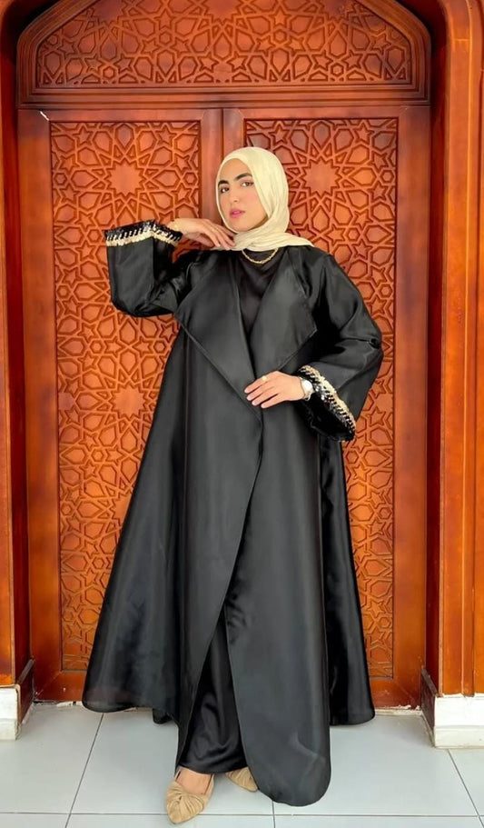 Elegant Black Organza Kaftan