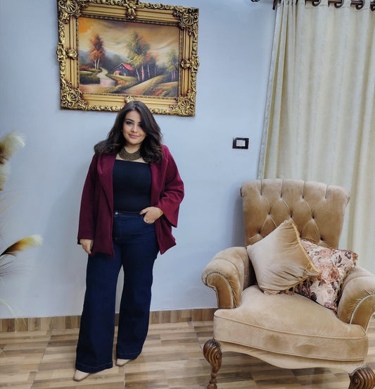 Ribbed Velvet Lycra Hooded Jacket – Soft Elegant Layer