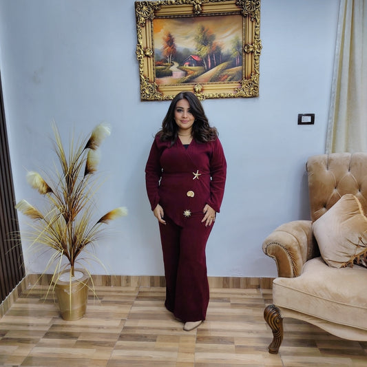 Ribbed Velvet Lycra Set – Elegant Comfort Fit