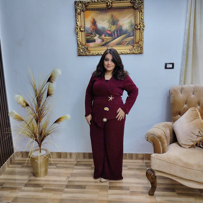 Ribbed Velvet Lycra Set – Elegant Comfort Fit