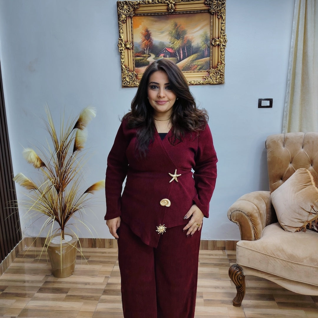 Ribbed Velvet Lycra Set – Elegant Comfort Fit