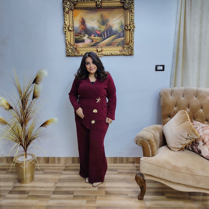 Ribbed Velvet Lycra Set – Elegant Comfort Fit