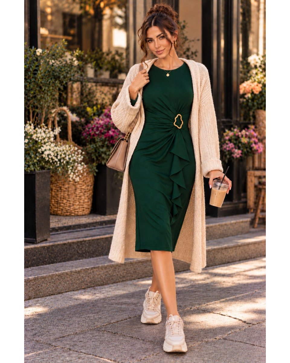 Ruffle Rozalen Midi Dress - Green