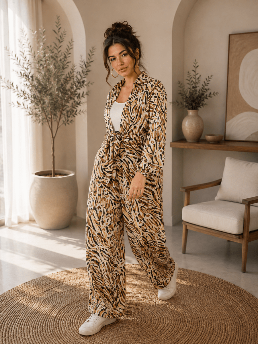 Tiger Print Summer Suit – Sateen Armani, side view